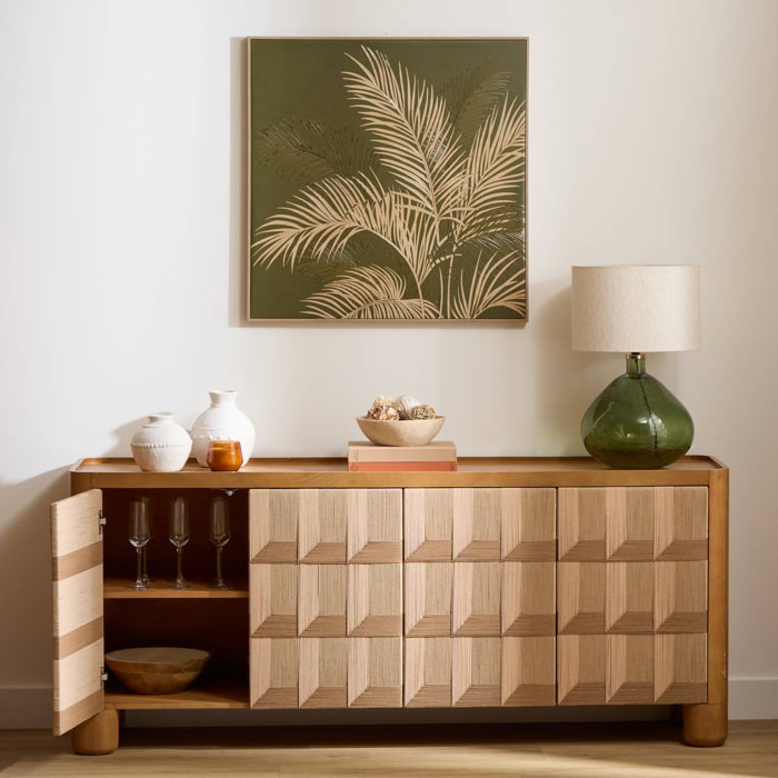 Buffet Netsi rectangulaire 75x175cm 4 portes beige