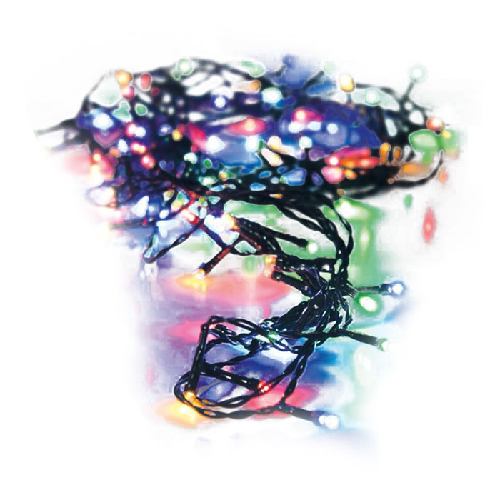 guirnalda con 320 luces led multicolor para exteriores - cable 3m