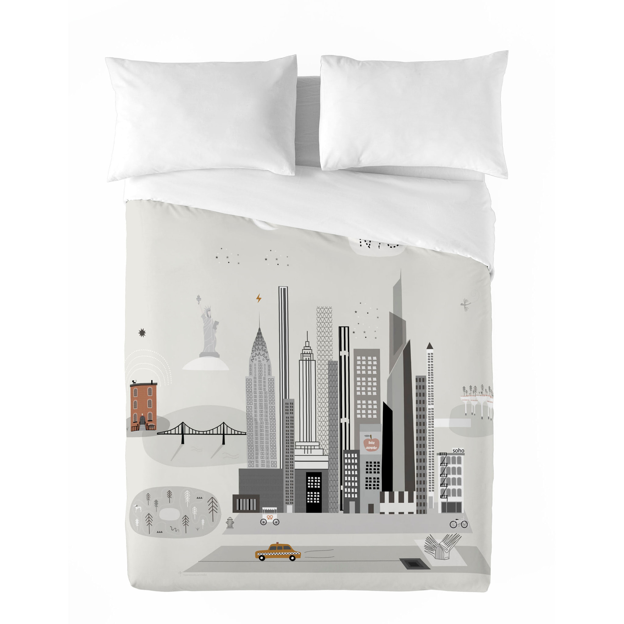 Haciendo el Indio - Funda Nórdica Estampada - Juvenil - Cierre Solapa - 100% Algodón - Incluye 1/2 Fundas de Almohada - Nyc