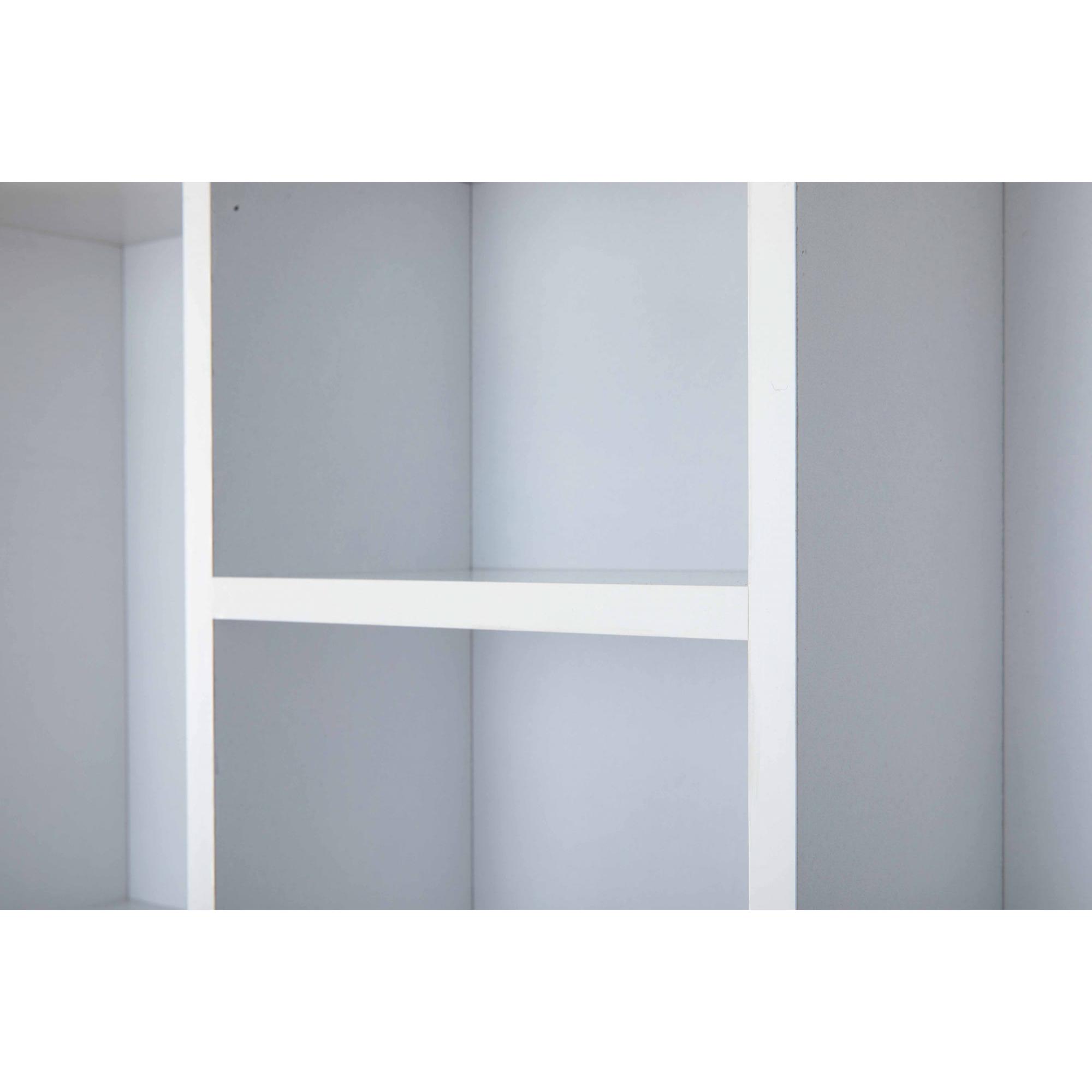 Libreria a parete con vani contenitori, in laminato bianco e nero, cm 67x13.7x67