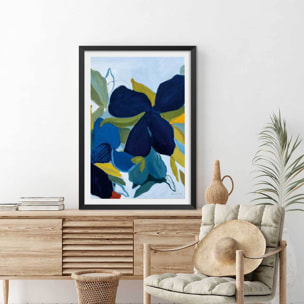 Poster fleurs bleues Affiche seule