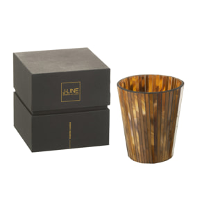 J-Line bougie parfumée Noa - Zesty Sunburst - verre - ocre - large - 60H