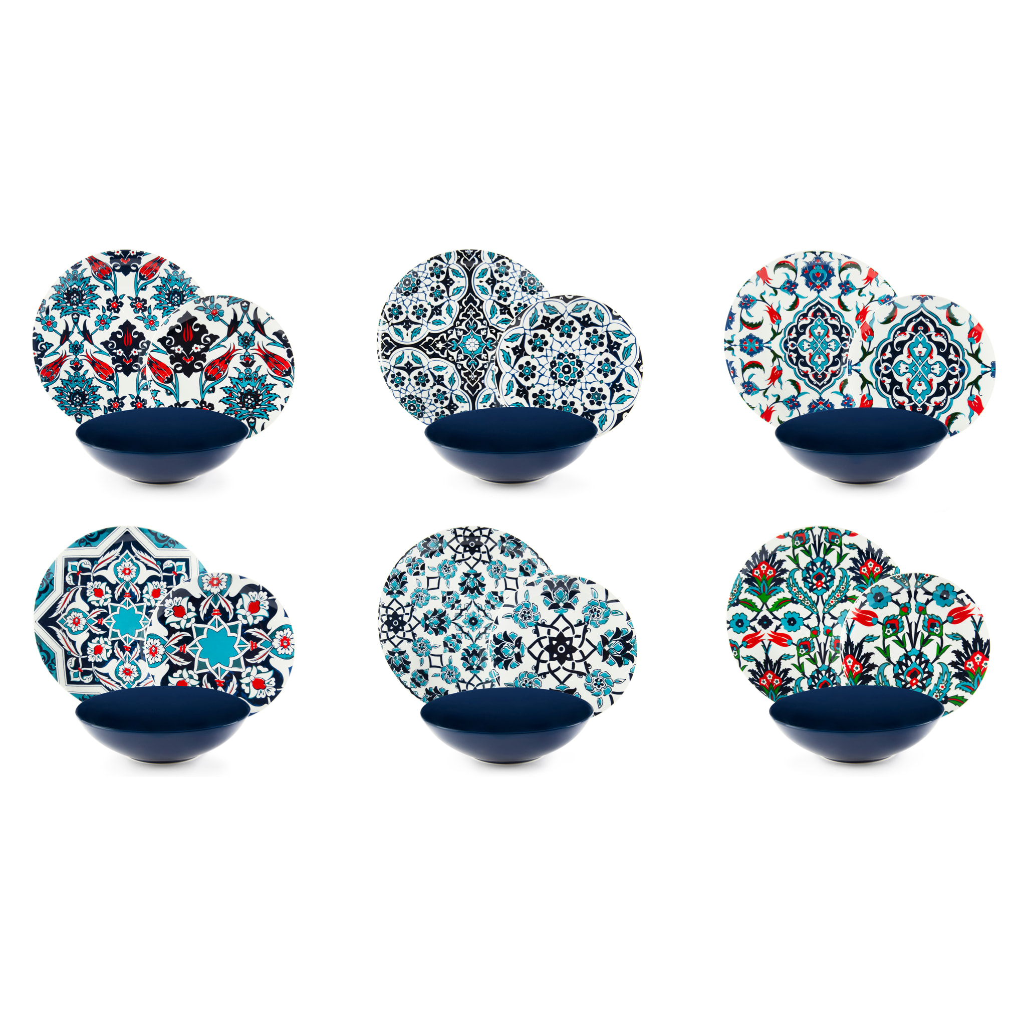 Servizio piatti 18 pezzi Excelsa – Topkapi, Porcellana Blu