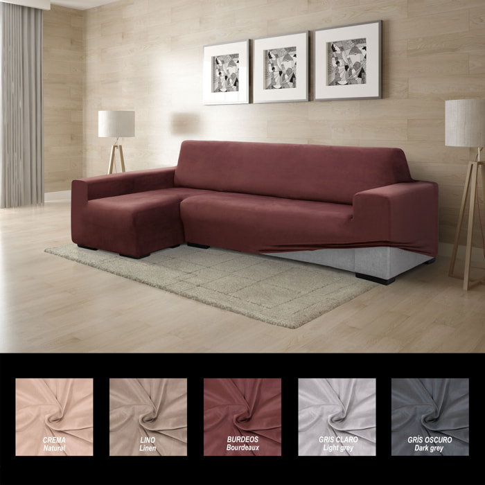 Funda TERCIOPELO ANTI MANCHAS Multi elástica para CHAISE LONGUE modelo VERONICA