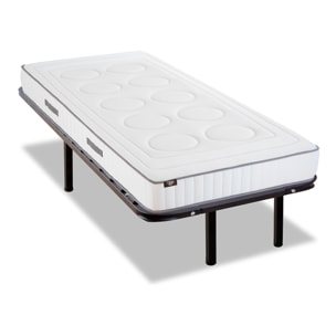 Ensemble Matelas Cristal & Sommier Somkit, 18 cm, Mémoire de Forme, Cadre à Lattes, Métal Robuste, Soutien Ferme