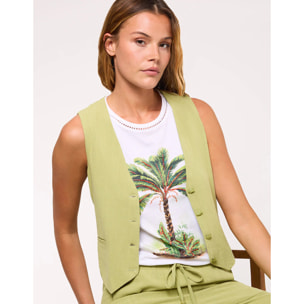 Top Chaleco Verde - Vari