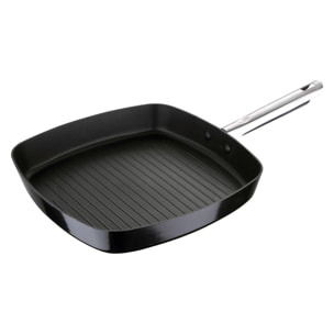 Juego de 3 sartenes - Aluminio prensado - (Sartén 30x5 + wok 28x8 + sartén asador 28x28cm) - Pixel Pro