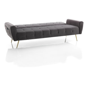 Canapé convertible Tomasucci PREMIER, en coton et mousse, gris, 180 × 54 × 42 cm