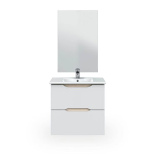 Pack de baño con lavabo cerámico Nexa Blanco - Roble
