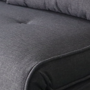 Canapé convertible en tissu gris foncé 2 places GLINA