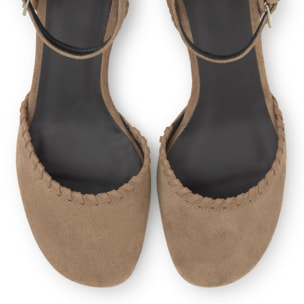 Zapato tacón Adela en serraje con tacón de 4 cm