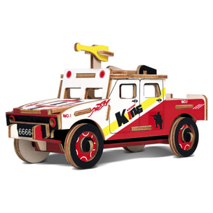 Puzzle 3D in legno Hummer 44 pezzi. 16,2x7x8,5 cm.