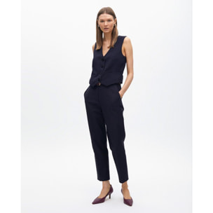 Pantaloni chino con elastico logato e strass