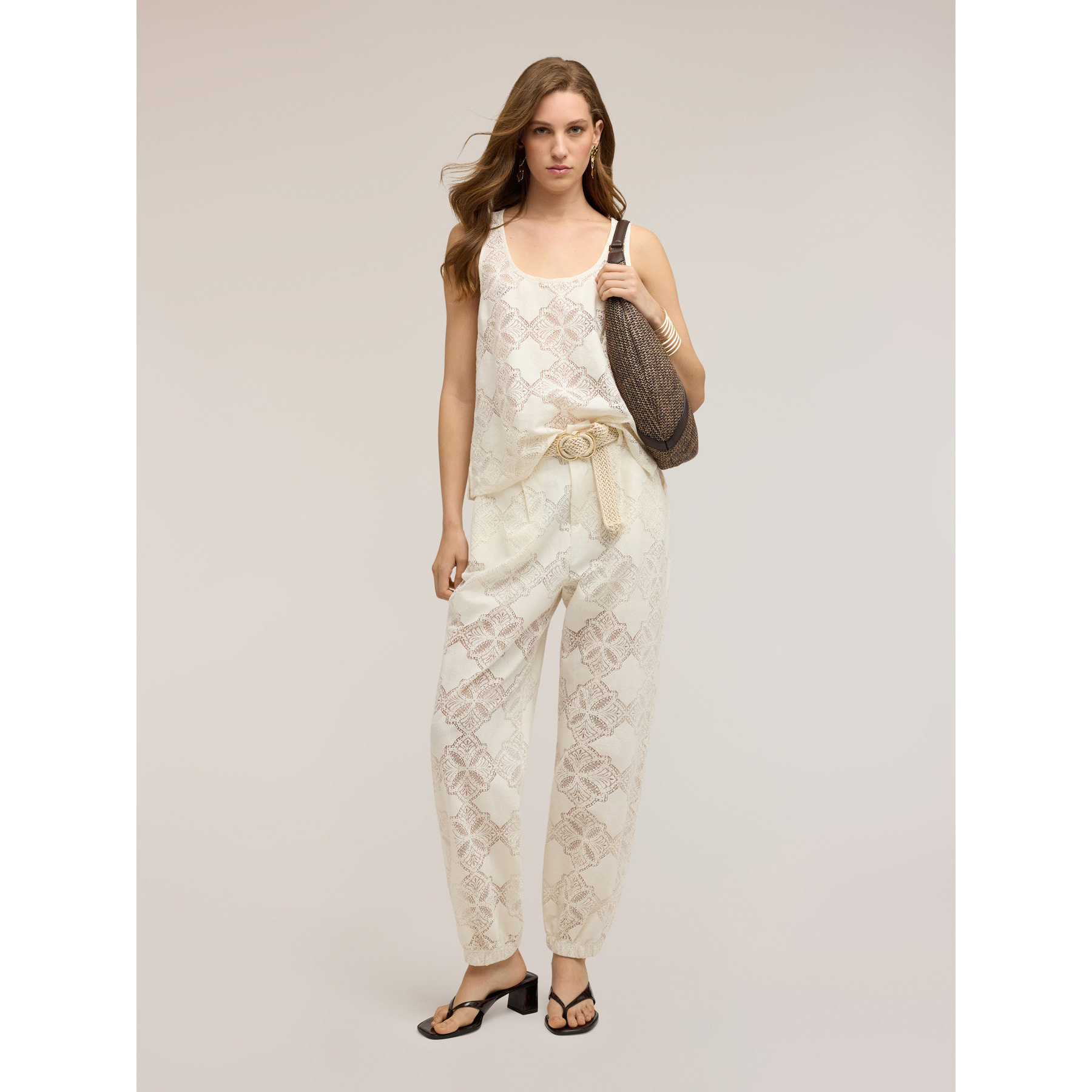 Motivi - Top in pizzo - Bianco