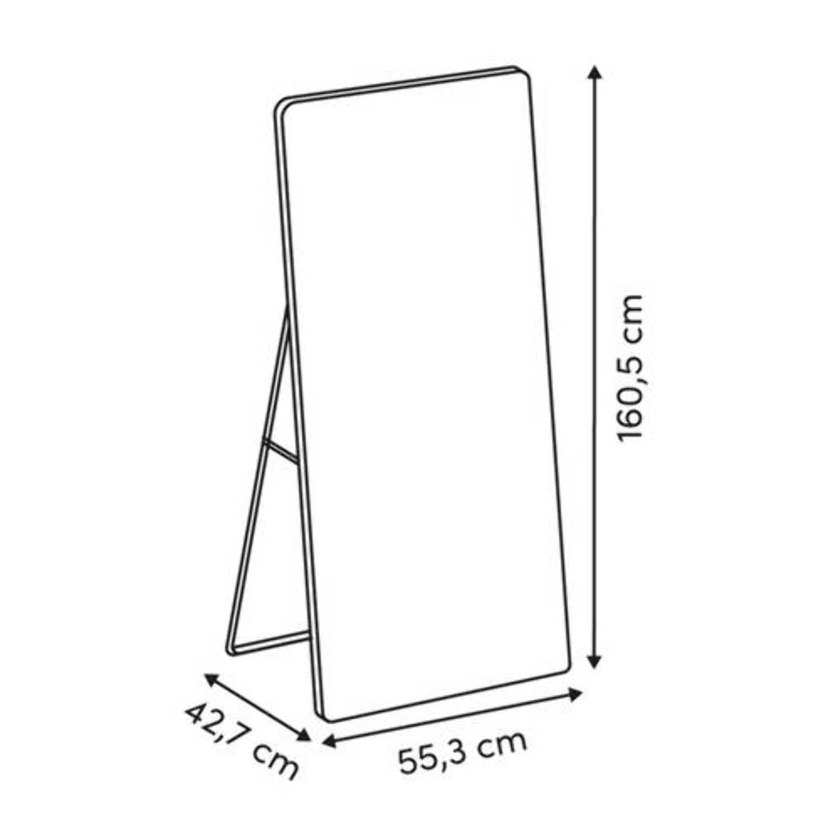 Miroir pied en métal 160x56cm beige