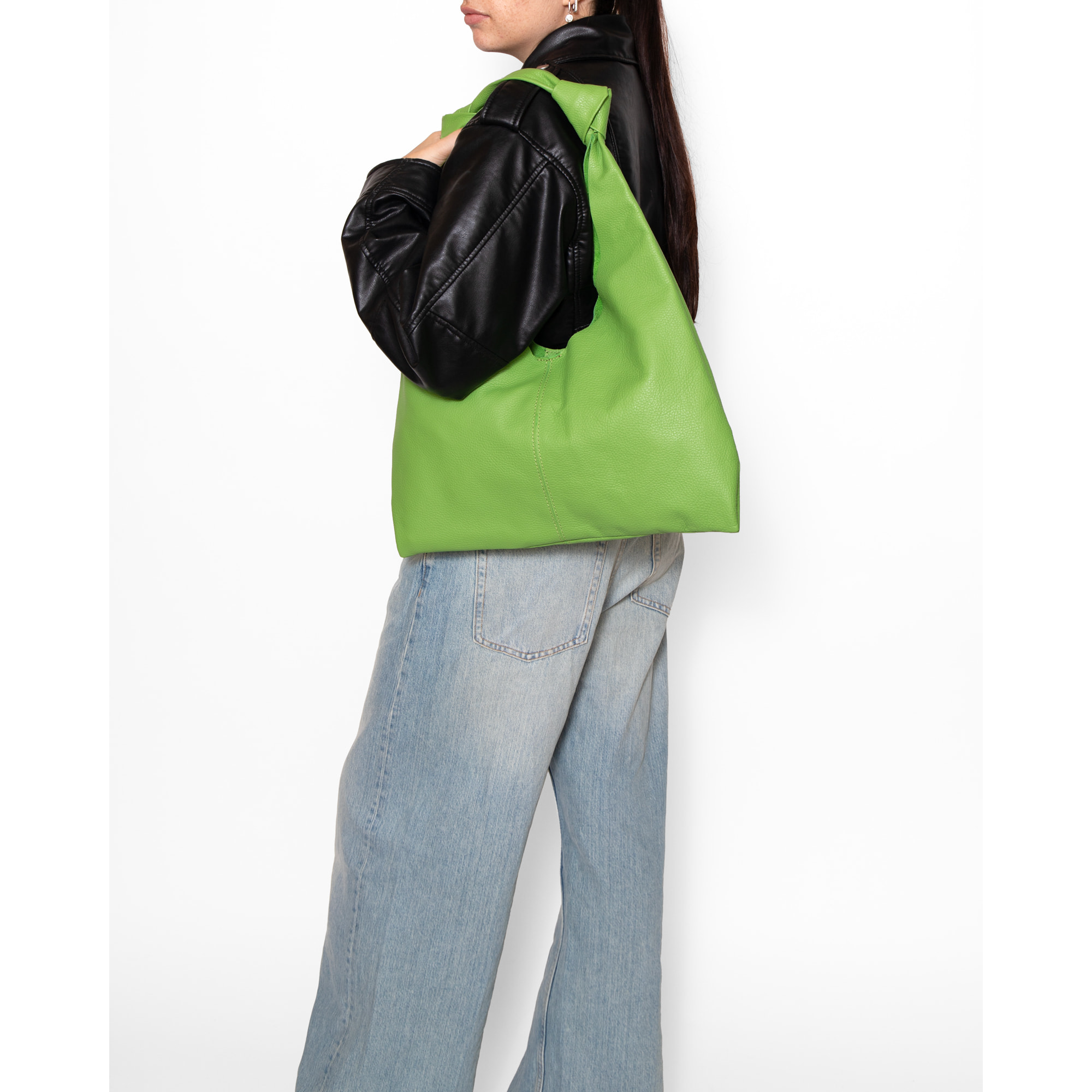 Borsa a spalla da donna In Vera pelle Made in Italy 40x42x2 cm