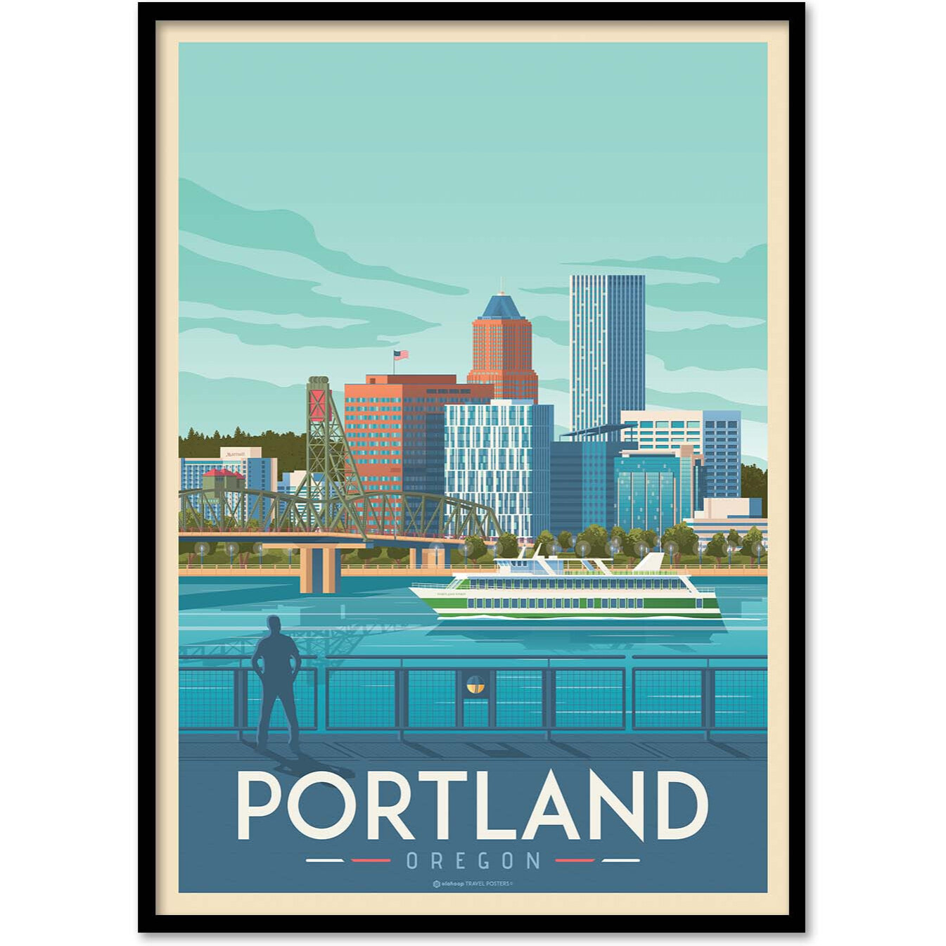 Affiche - Portland - Olahoop Travel Posters