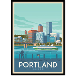 Affiche - Portland - Olahoop Travel Posters