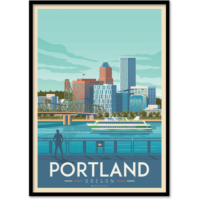 Affiche - Portland - Olahoop Travel Posters