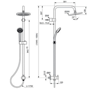 Colonne douche encastrée Idealrain chrome