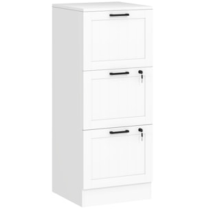 Caisson bureau 2+1 tiroir verrouillable dossiers suspendus dim. 40x40x101cm MDF blanc