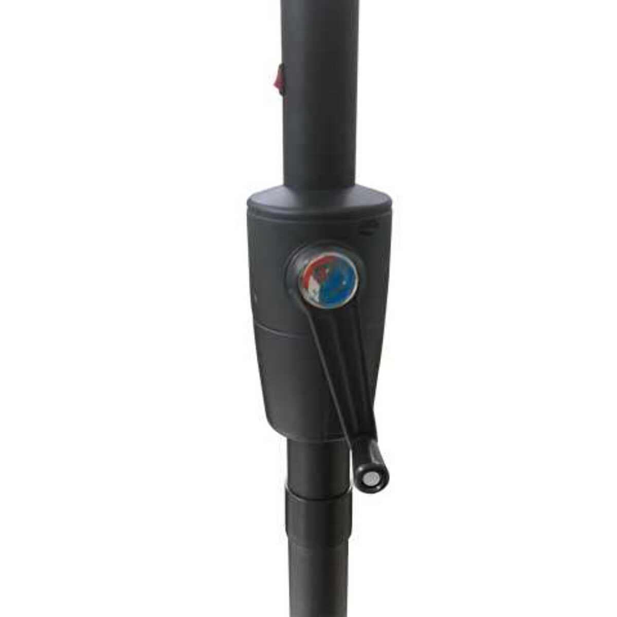 Ombrellone a palo centrale Benjamin Vacchetti in alluminio tondo ø3h2,4m antracite con led