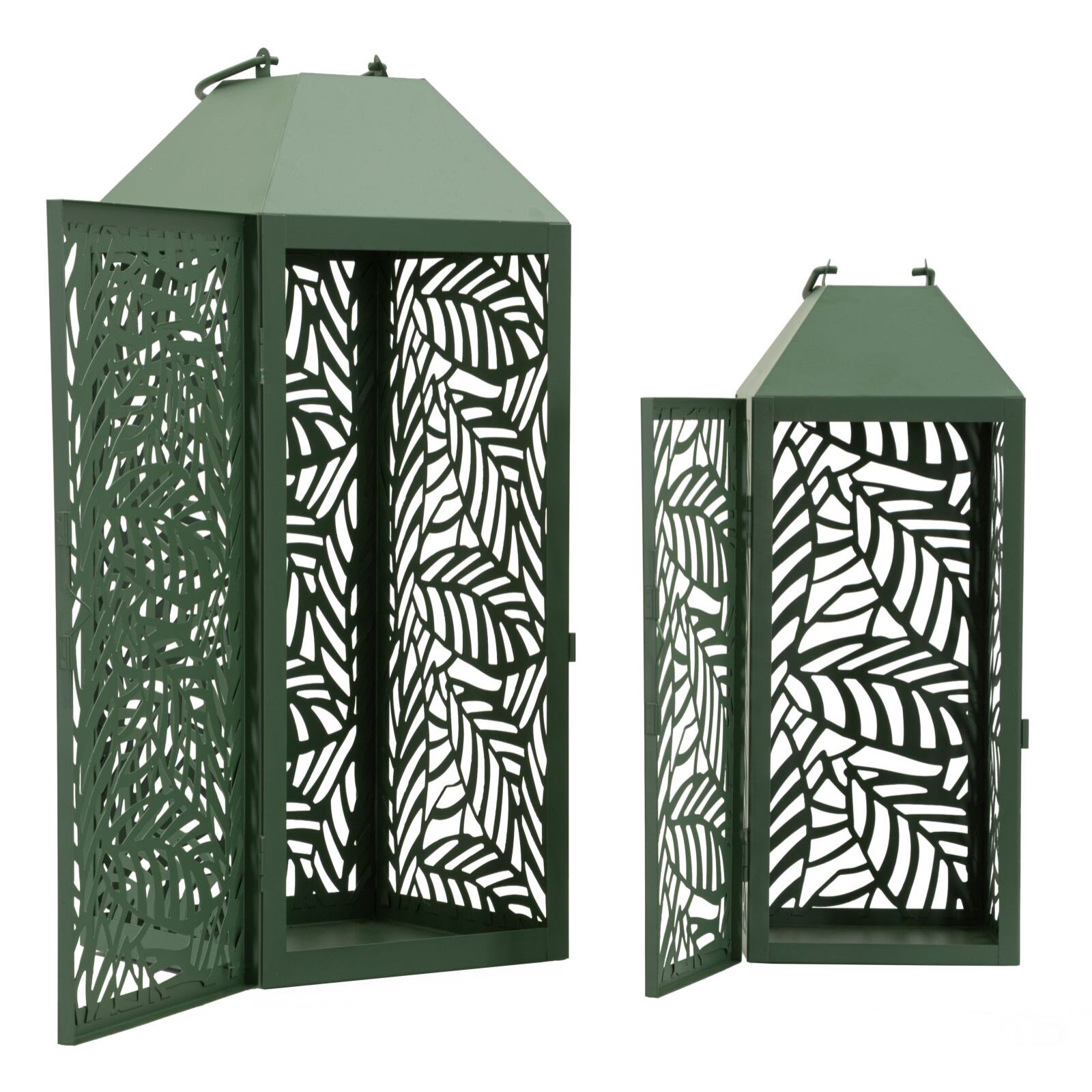 LANTERNE CARVING COPPIA CM 17,8X17,8X44-13,8X13,8X34