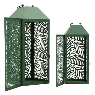 LANTERNE CARVING COPPIA CM 17,8X17,8X44-13,8X13,8X34