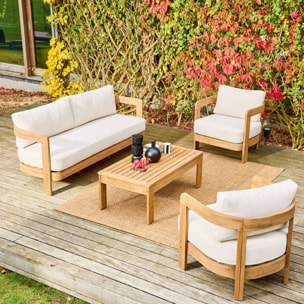 Salon de jardin bois d'acacia 4 places MIYANA