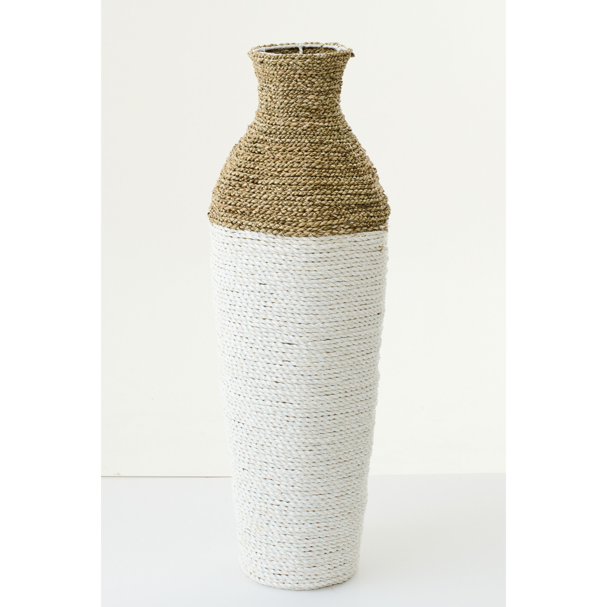 J-Line Vase Raffia - blanc/naturel