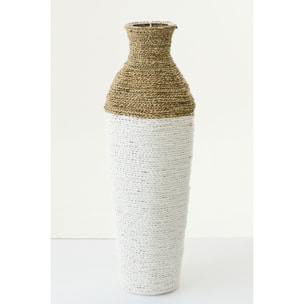 J-Line Vase Raffia - blanc/naturel