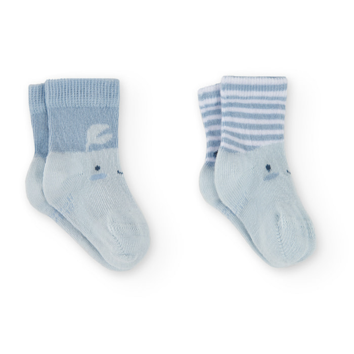 Pack calcetines recién nacido unisex estampados, azul