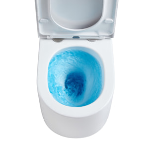 Pack WC suspendu complet Geberit Duofix autoportant, WC Swiss Aqua Technologies Delano, abattant SoftClose, plaque blanche