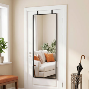 Miroir mural rectangulaire 110x40cm alu noir