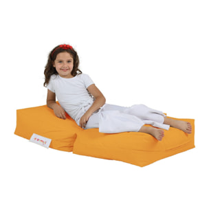 Sillón + puf para niños para exteriores naranja