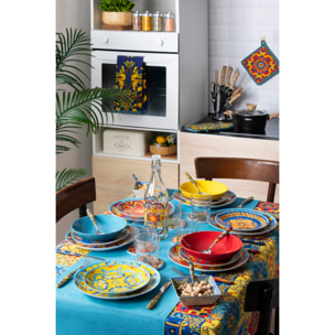 Servizio piatti 18 pezzi Excelsa – Trinacria, Porcellana Multicolore