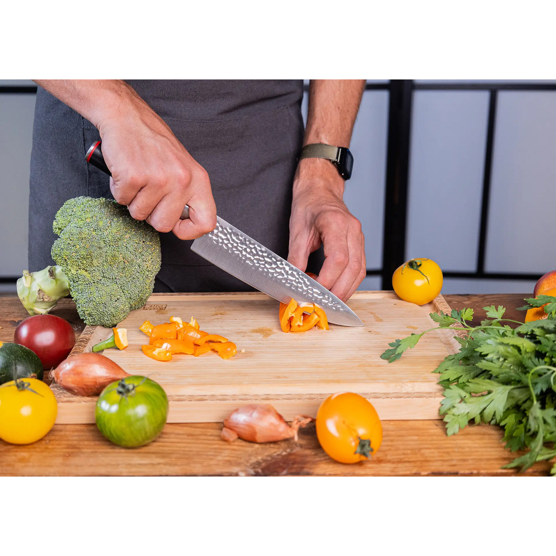 Cuchillo cocinero martillado "Gyuto" | acero 440C | L: 20 cm