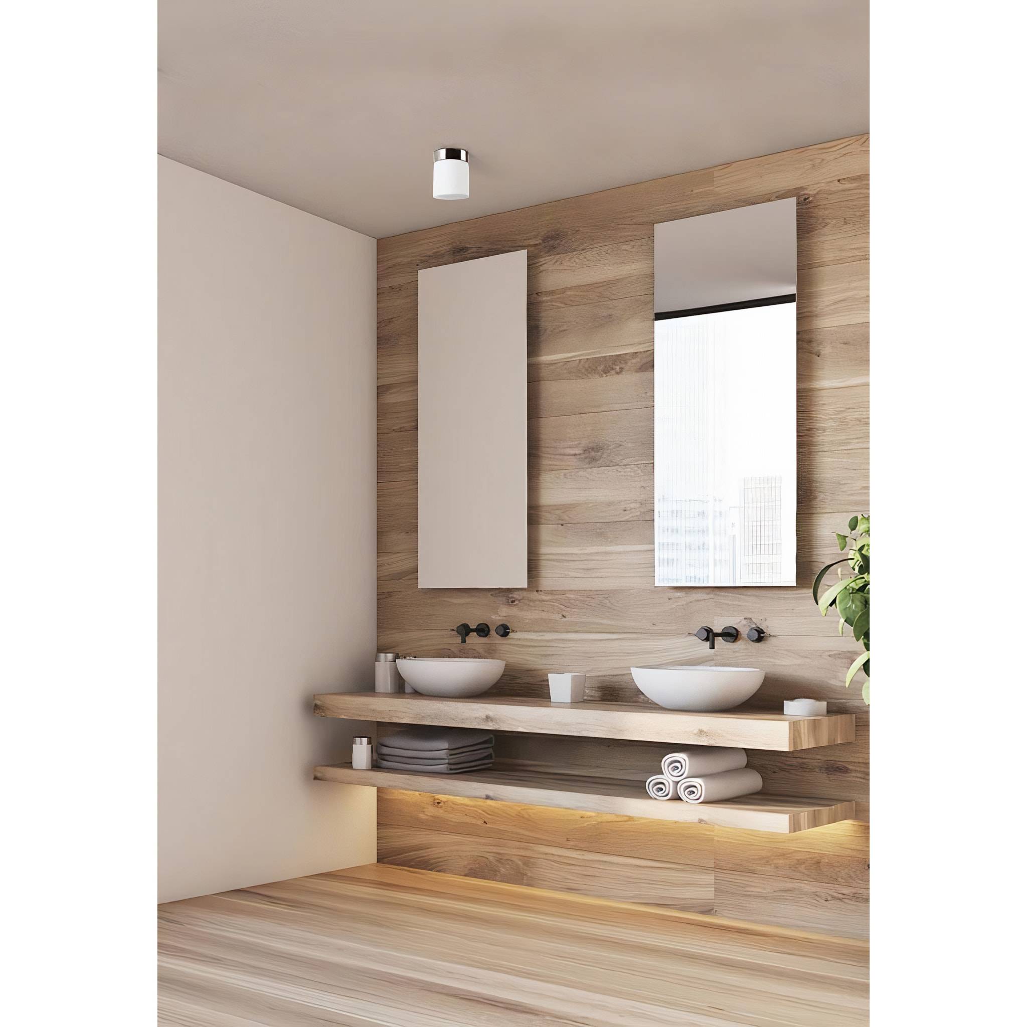 FORLIGHT Plafon Ip44 Petit Led 5,7 Blanco Cálido - 3000K Cromo 463