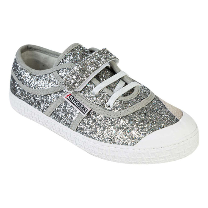 KAWASAKI Glitter Kids Shoe W/Elastic K202586 8889 Silver