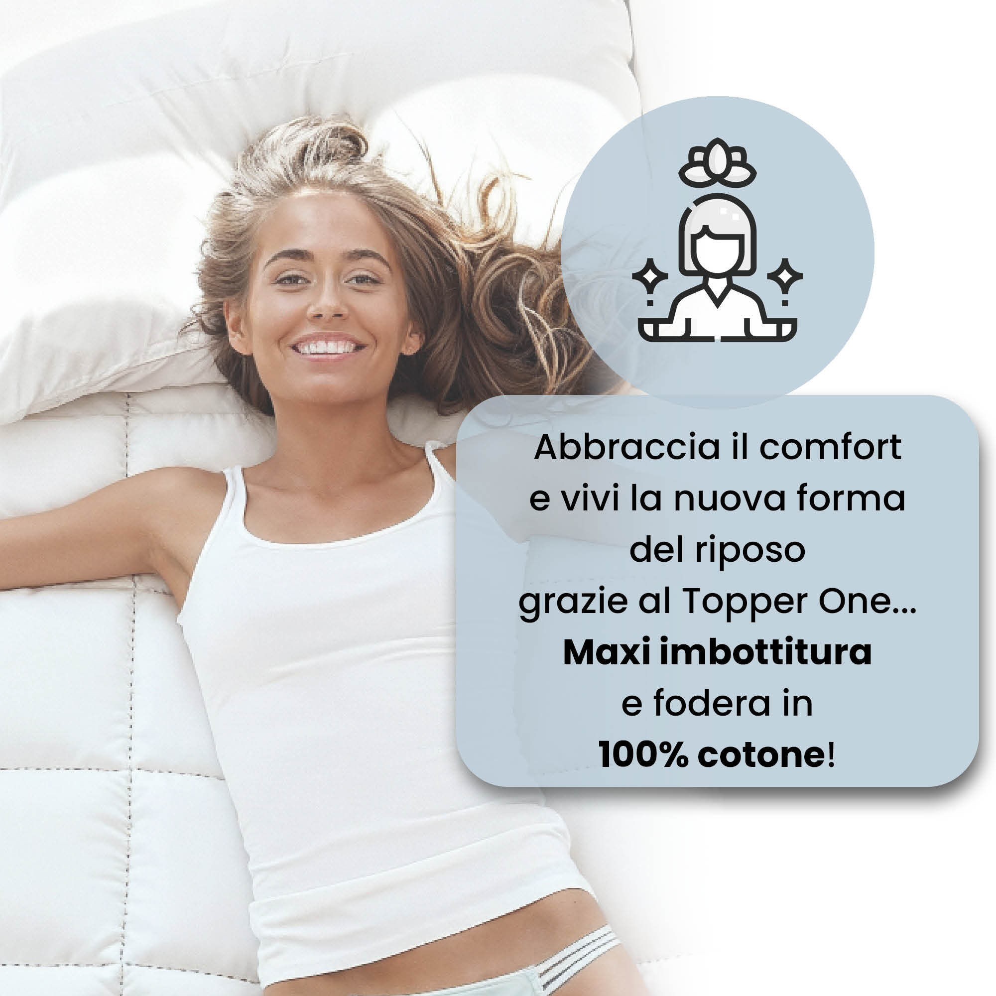 TOPPER ONE TRAPUNTATO CON ELASTICI