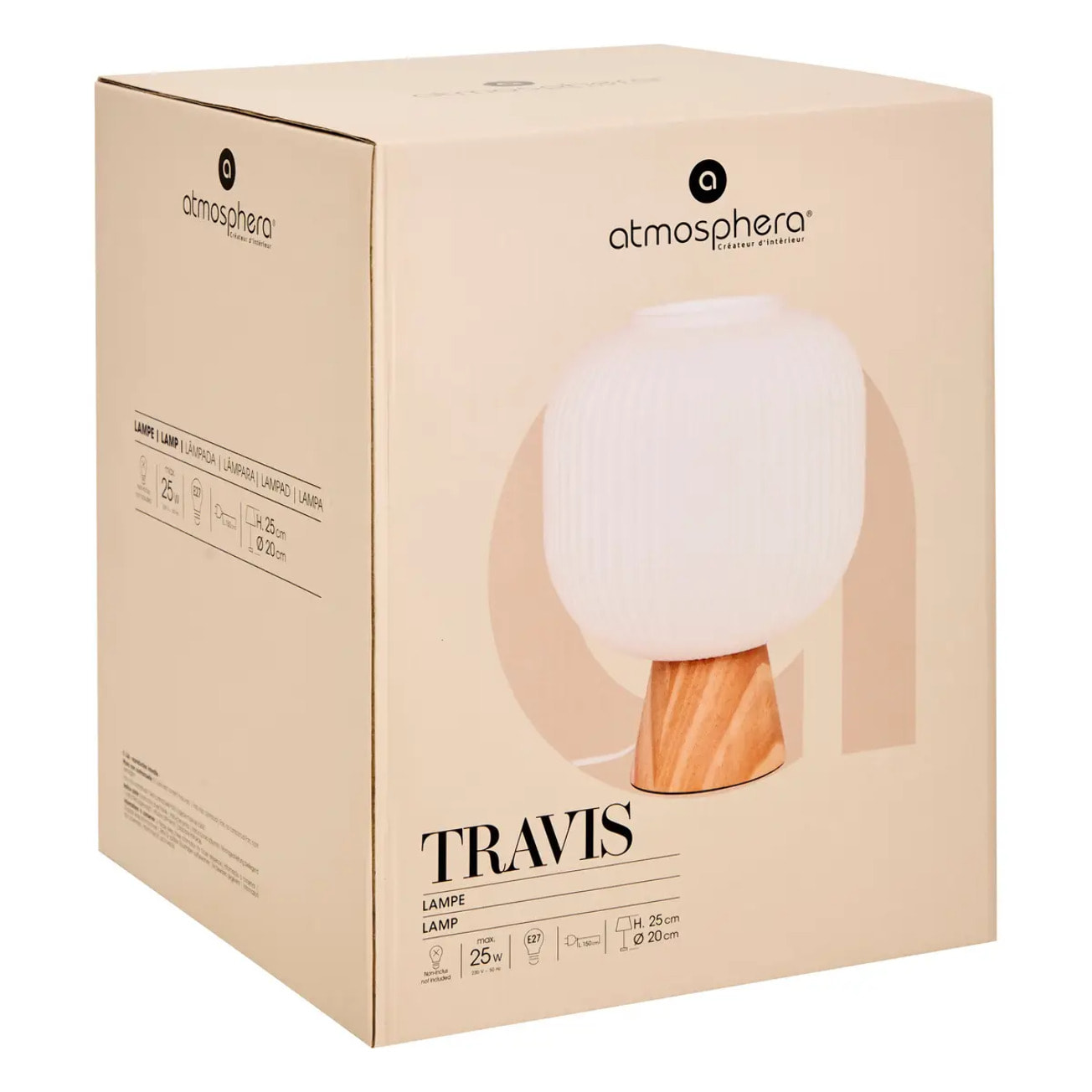 Lampe à poser "Travis" blanc H25cm