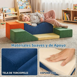 AIYAPLAY Juego de 6 Bloques de Espuma para Niños, Bloques de Psicomotricidad Infantil con Base Antideslizante, Set de Escalada Suave Interior para Escalar y Gatear, +1 Años