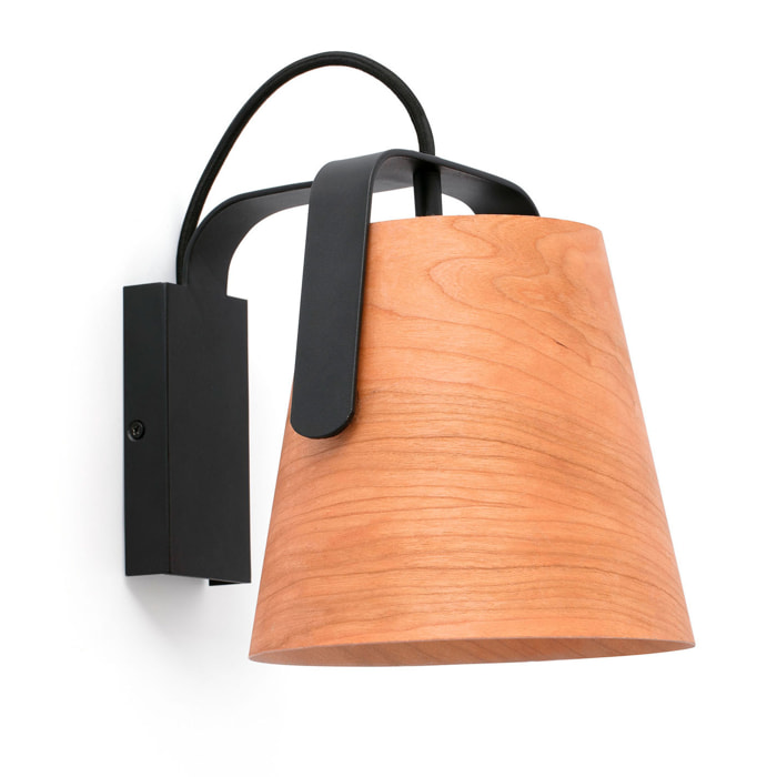 STOOD Lampe applique noire et bois