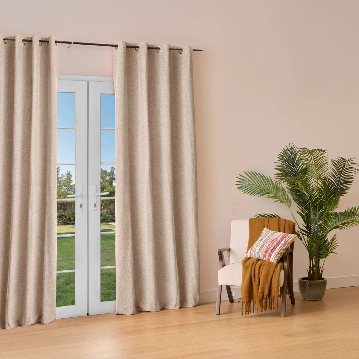 Rideau isolant Kys beige lin 140x260cm
