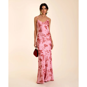 Vestido largo lencero con tirantes