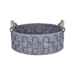 Panier en tissu tressé gris H16,5xD31,5cm - EMILE 787