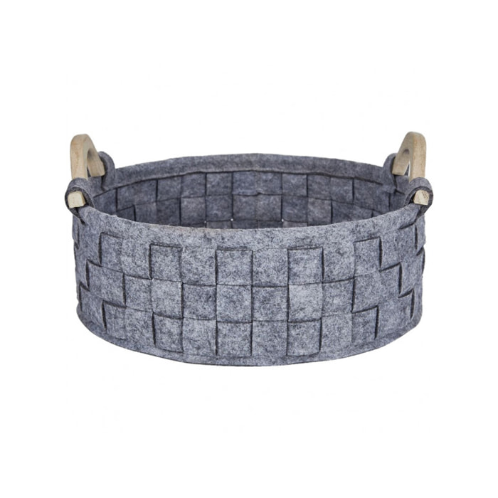 Panier en tissu tressé gris H16,5xD31,5cm - EMILE 787