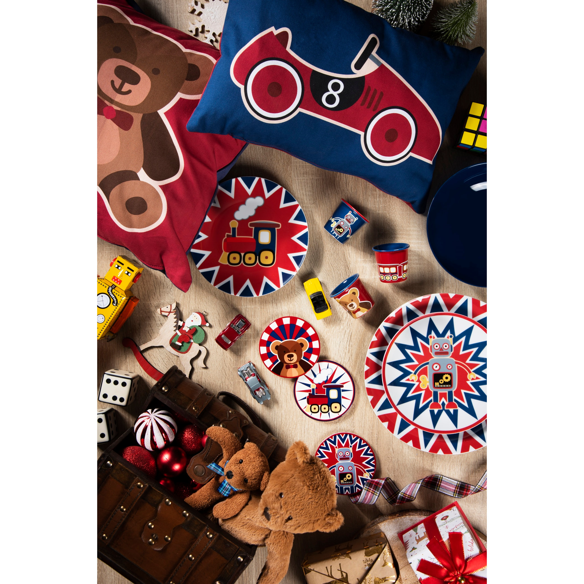 Servizio piatti 12 pezzi Excelsa - Vintage Toys, porcellana e ceramica multicolore