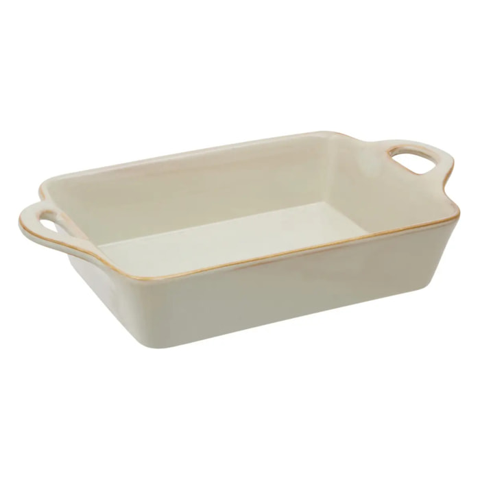 Plat rectangulaire en céramique Terre Inconnue 30x22cm beige