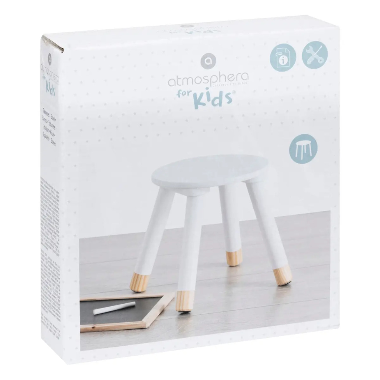 Tabouret enfant "Douceur" - blanc H27 cm